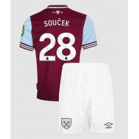 Otroški Nogometni dresi West Ham United Tomas Soucek #28 Domači 2024-25 Kratek Rokav (+ Kratke hlače)